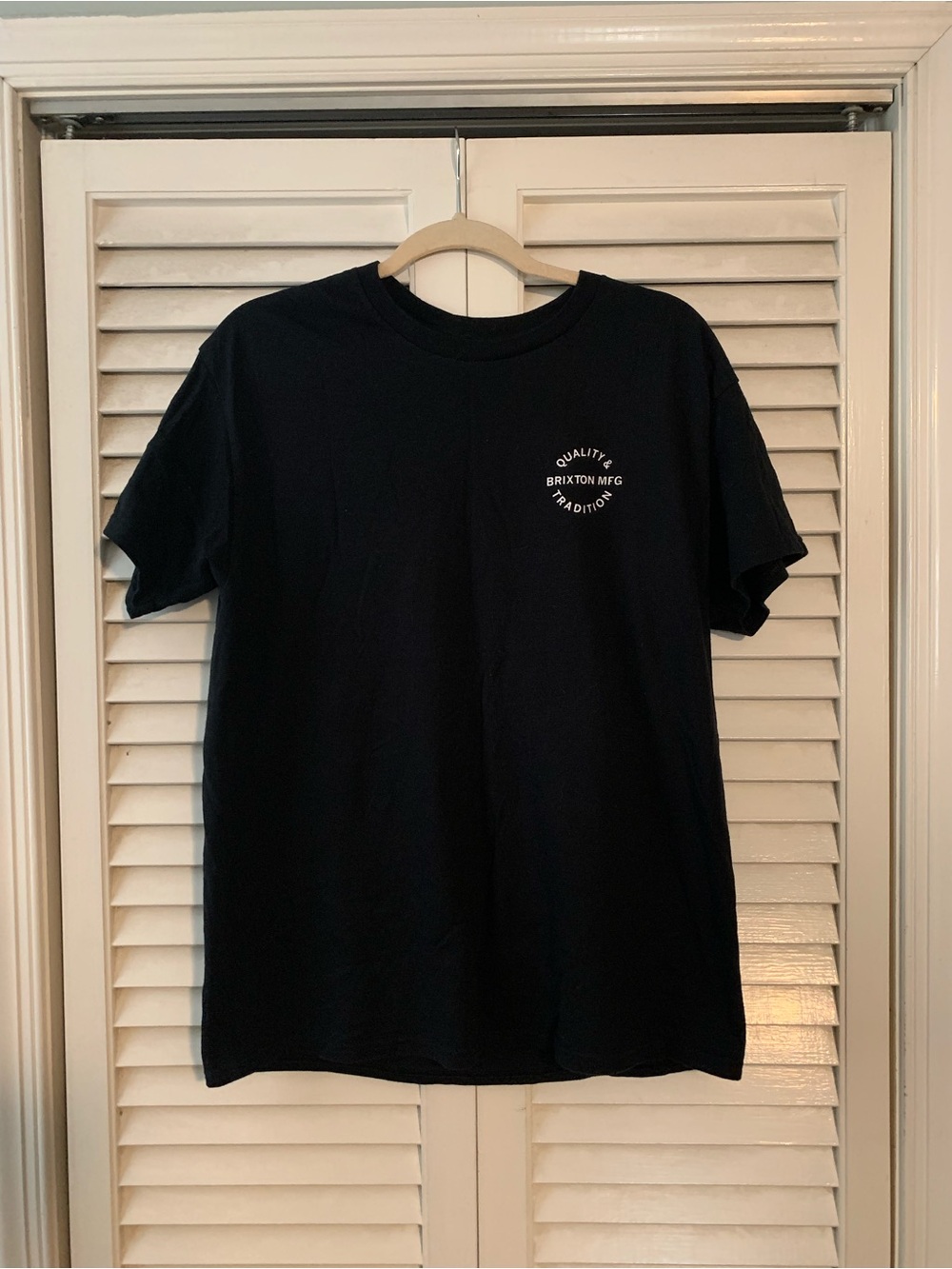 Brixton Black Short Sleeve Crewneck Tee with White Chest Logo
